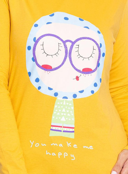 Sun Flower Printed Long - Sleeve Design 37 - Khotwh